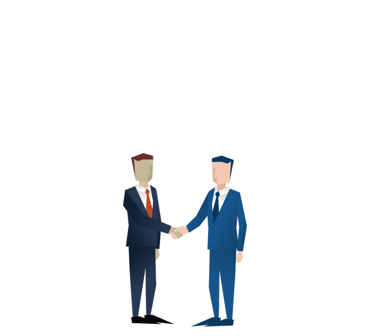 握手をする二人のイラスト